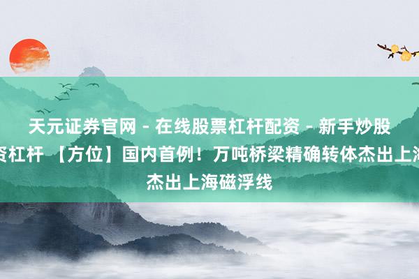 天元证券官网 - 在线股票杠杆配资 - 新手炒股如何配资杠杆 【方位】国内首例！万吨桥梁精确转体杰出上海磁浮线